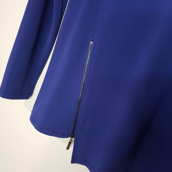 🦋3/$25 Ivanka Trump XSmall Long Sleeve Blue Tunic Zipper Detail - Picture 3 of 8